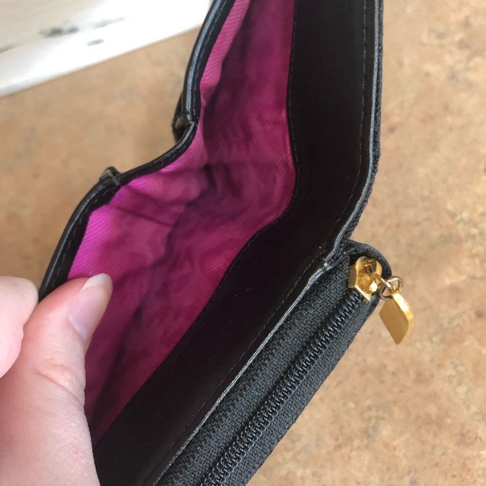 Black Rhinestone Snap Zip Wallet - Picture 8 of 10